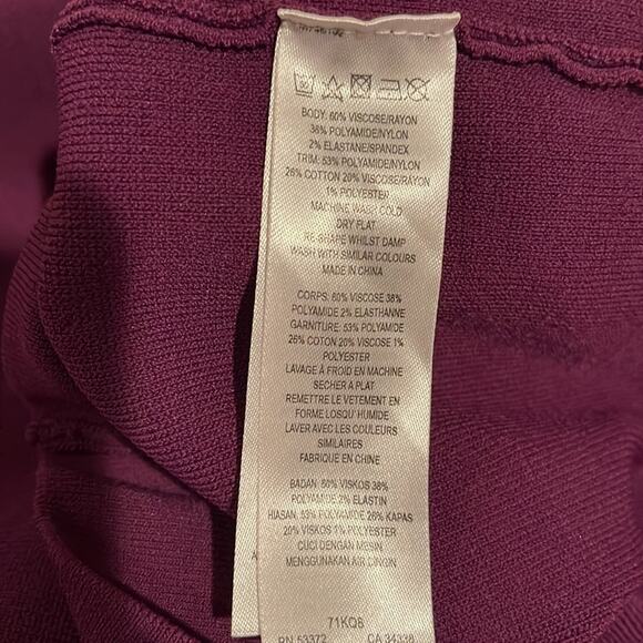 French Connection Short Sleeve Knit Dress Lace Insert Size 12 - Picture 11 of 14